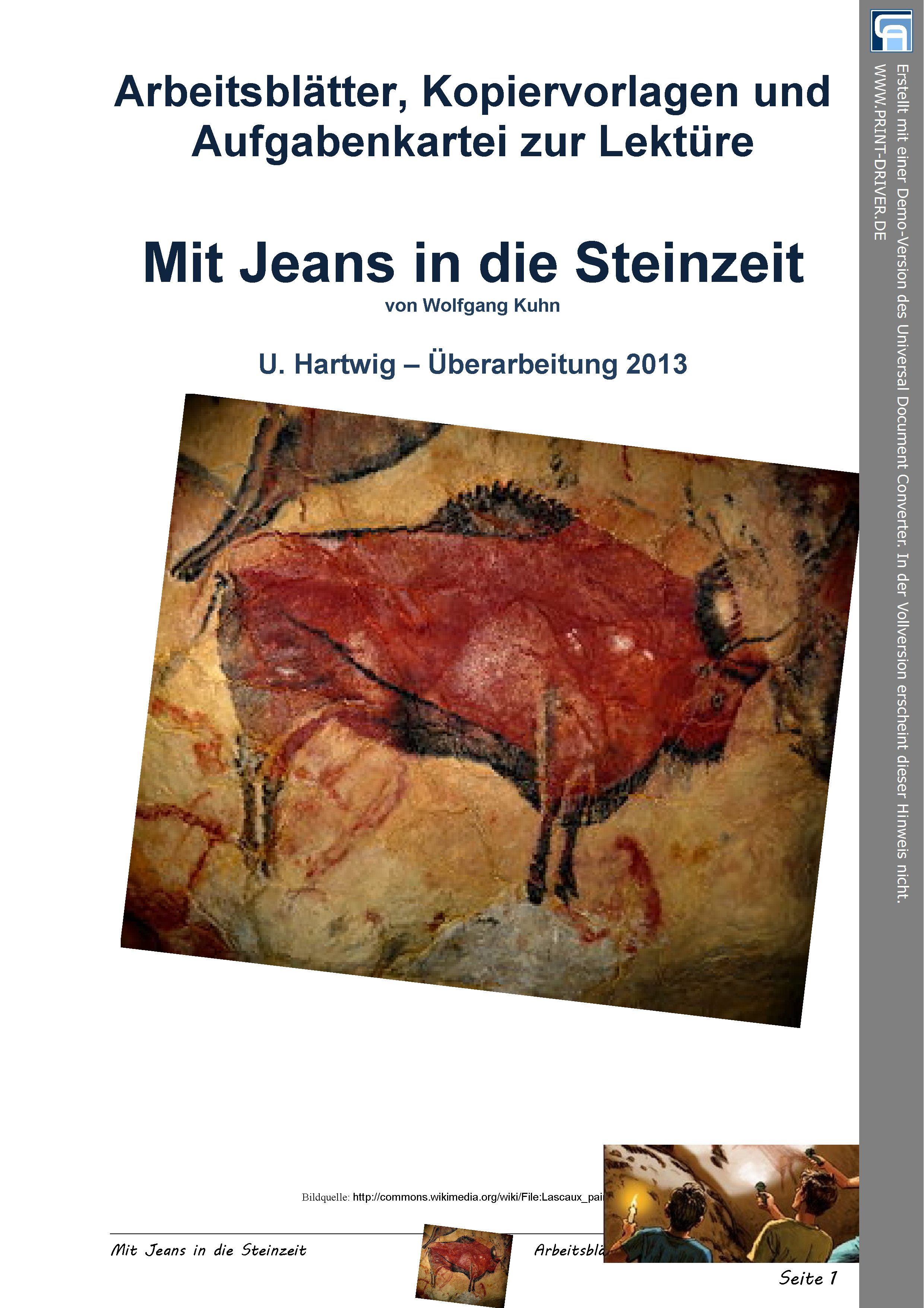Mit Jeans In Die Steinzeit Zusammenfassung Kopiervorlagen - Mit Jeans in die Steinzeit